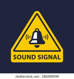 beep sign. bell is ringing on a yellow background. flat vector illustration