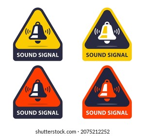 señal de sonido. la campana suena en un fondo amarillo. ilustración vectorial plana