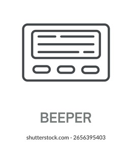 Icono De Línea De Beeper, Ilustración Simple Del Símbolo Del Esquema Del Diseño Del Estilo Para Los Logotipos Y Más