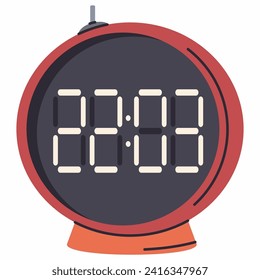 Beeping alarm clock vector cartoon illustration isolated on a white background.