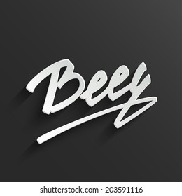 Beer 3d Hand lettering Vector Background. Handmade calligraphy. Easy paste to any background