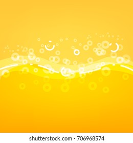 Beer abstract background with thin line bubbles and wave