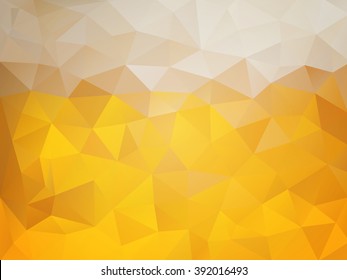 Beer Abstract Background - Yellow Mosaic Polygonal Brewing Background