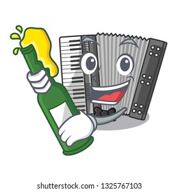 With beer accordion isolated with in the character