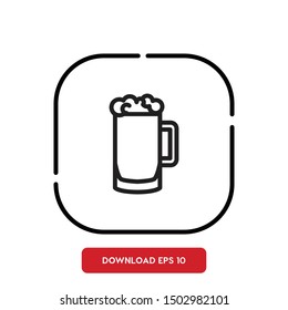 Beer, alcohol symbol outline vector icon