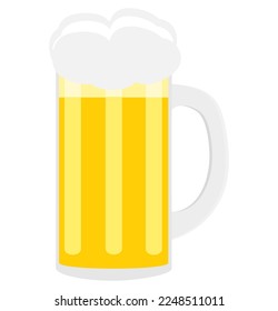 beer alcoholic drink food flat icon vector illustration isolated on white background