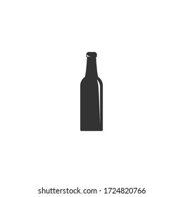 beer or ale bottle. Bar, pub, brew symbol. Alcohol, drinks shop, stor, menu item icon. Vector illustration isolated on white.