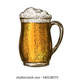 Beer, ale, lager. Element of menu restaurant or pub. Vector illustration