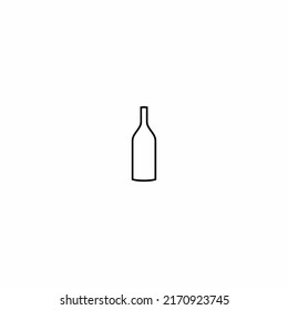 beer or ale line bottle. Bar, pub, brew symbol. Alcohol, drinks shop, stor, menu item icon. Vector illustration isolated on white.