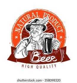 beer, ale vector logo design template. pub or drink, beverage icon