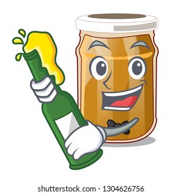 With beer almond butter isolated in the mascot