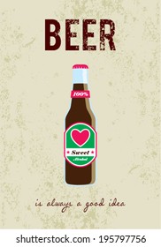 beer is always a good idea vintage poster illustration