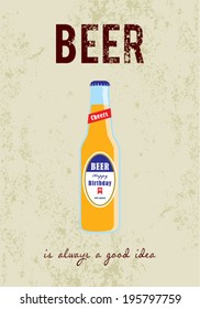 beer is always a good idea vintage poster illustration