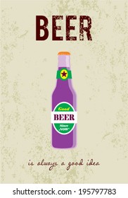 beer is always a good idea vintage poster illustration