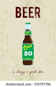 beer is always a good idea vintage poster illustration