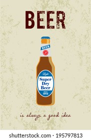 beer is always a good idea vintage poster illustration