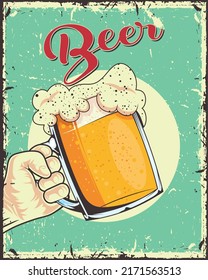 beer antique poster with jar