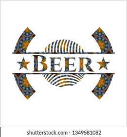 Beer arabic emblem. Arabesque decoration.