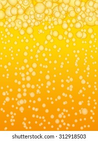 Beer background with bubbles. Golden. Eps 10