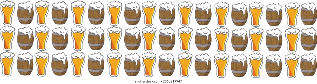 Beer background design, beer clipart vector, beer vector,  beer glasses and mugs clipart design