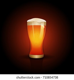 Beer Background Design/
Illustration of a mouth watering beer glass on design red color gradient background