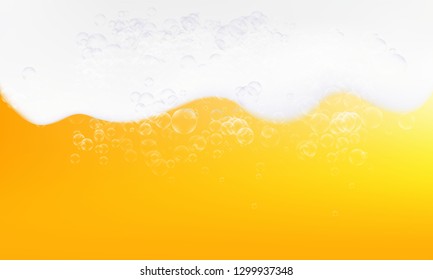 Beer background with foam bubble. Vector liquid brewery texture.