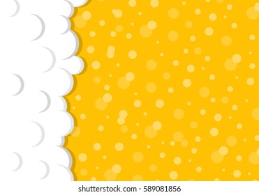 Beer background with foam and bubbles. Vector illustration.