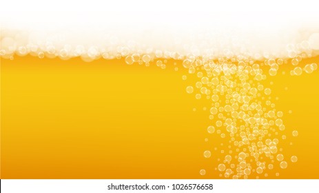 Beer background with realistic bubbles. 