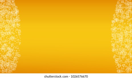 Beer background with realistic bubbles. 