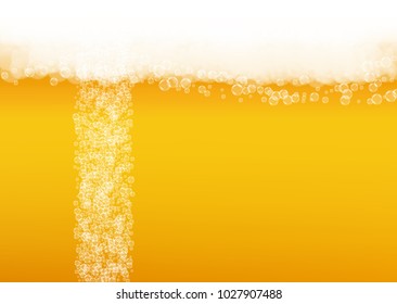 Beer background with realistic bubbles. 