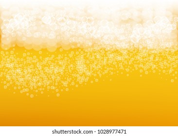 Beer background with realistic bubbles. 