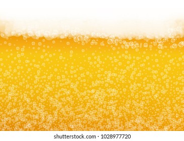 Beer background with realistic bubbles. 