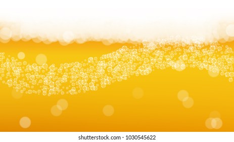 Beer background with realistic bubbles. 