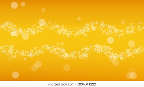 Beer background with realistic bubbles. 