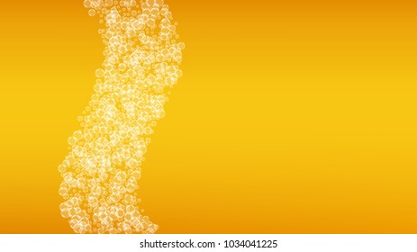 Beer background with realistic bubbles. 