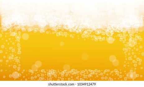 Beer background with realistic bubbles. 