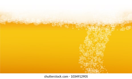 Beer background with realistic bubbles. 