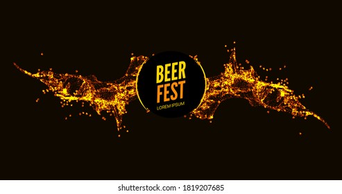 Beer background splash abstract vector flow advertising beverage