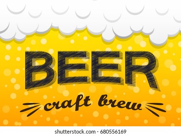 Beer background with text - banner. Vector.