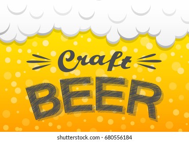 Beer background with text - banner. Vector.
