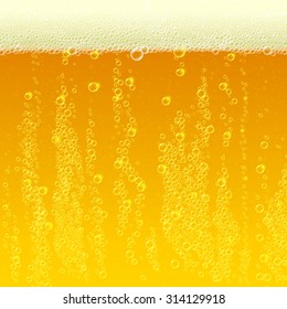 Beer background texture with foam and bubbles