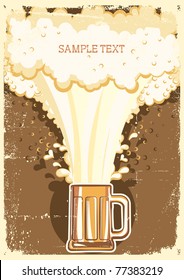  Beer background.Vector grunge Illustration for text
