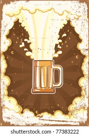  Beer background.Vector grunge Illustration for text