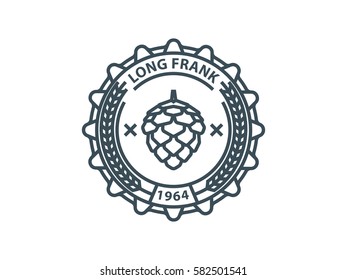 Beer badge. Isolated outline vector illustration