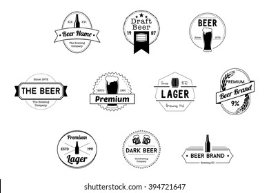 Beer Badges Black Vector Logos
