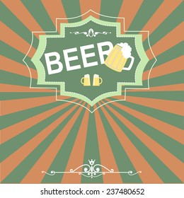 Beer badges and labels in retro style design. Vector
