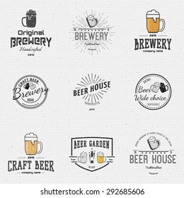 Beer badges logos and labels for any use, logo templates and design elements for beer house, bar, pub, brewing company, brewery, tavern, restaurant.