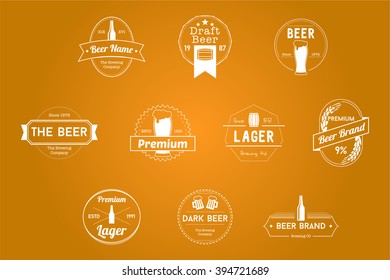 Beer Badges White Vector Logos