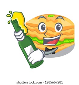 With beer baklava is isolated the with mascot