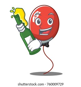 With beer balloon character cartoon style